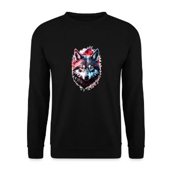 Wolf Tattoo - Unisex Sweatshirt - black - Front - Alina (178cm) & Michal (187cm)