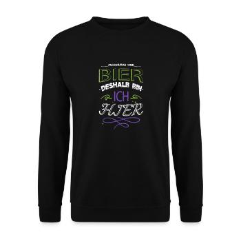 statement chihuahua alkoholexzesse malz beer - Unisex Pullover - Schwarz - Vorne - Alina (178cm) & Michal (187cm)