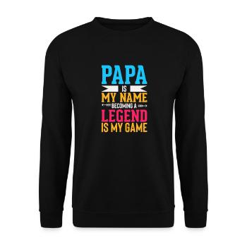 Dad Fathers Day Daddy Papa Funny Father´s Day - Unisex Sweatshirt - black - Front - Alina (178cm) & Michal (187cm)