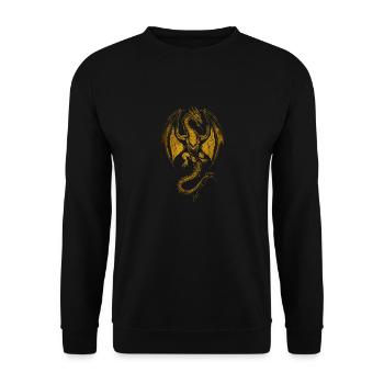 Dragon doré rampant - Sweat-shirt Unisexe - noir - Devant - Alina (178cm) & Michal (187cm)