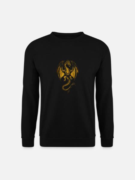 Goldener Drache zügellos - Unisex Pullover - Schwarz