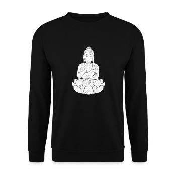 Buddha Monk Namaste Buddhism I Gift - Unisex Sweatshirt - black - Front - Alina (178cm) & Michal (187cm)