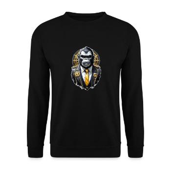 gorille avec chaine en or - Sweat-shirt Unisexe - noir - Devant - Alina (178cm) & Michal (187cm)