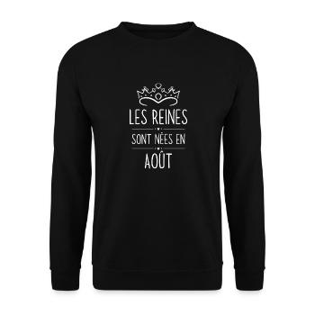 Les Reines sont nées en août - Sweat-shirt Unisexe - noir - Devant - Alina (178cm) & Michal (187cm)