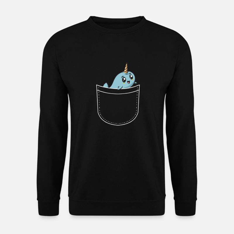 Narwal Einhornwal - Unisex Pullover - Schwarz