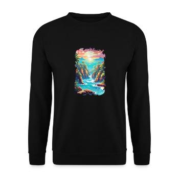plage vacances soleil mer - Sweat-shirt Unisexe - noir - Devant - Alina (178cm) & Michal (187cm)