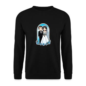 Just Married - For Wedding - Unisex Sweatshirt - black - Front - Alina (178cm) & Michal (187cm)