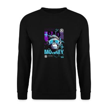 spirituellen Monkey T-Shirt - Unisex Pullover - Schwarz - Vorne - Alina (178cm) & Michal (187cm)