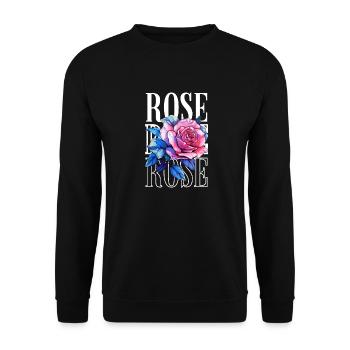 Fleurs de roses - Rose - Sweat-shirt Unisexe - noir - Devant - Alina (178cm) & Michal (187cm)