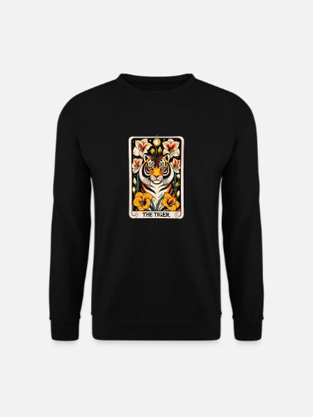 Die Tiger-Tarotkarte - Unisex Pullover - Schwarz