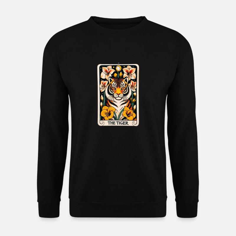 Die Tiger-Tarotkarte - Unisex Pullover - Schwarz