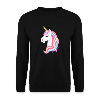 Rainbow Unicorn Unicorn Rainbow Horse LGBTQ 3 - Unisex Sweatshirt - black - Front - Alina (178cm) & Michal (187cm)