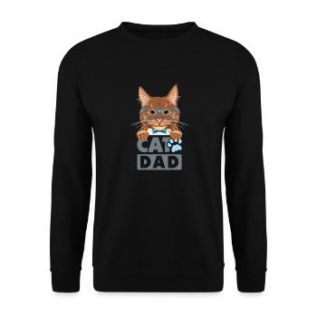Lustiger roter Katzenpapa - Unisex Pullover - Schwarz - Vorne - Alina (178cm) & Michal (187cm)