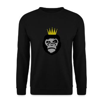 gorilla face krone - Unisex Pullover - Schwarz - Vorne - Alina (178cm) & Michal (187cm)