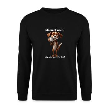 Wait a minute - Unisex Sweatshirt - black - Front - Alina (178cm) & Michal (187cm)