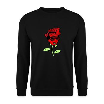 Femme DJ Rose Fleur Joli Visage Féminin - Sweat-shirt Unisexe - noir - Devant - Alina (178cm) & Michal (187cm)
