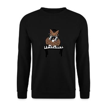 DJ Eule Nacht Vogel Klavier Keyboard Taste Spielen - Unisex Pullover - Schwarz - Vorne - Alina (178cm) & Michal (187cm)