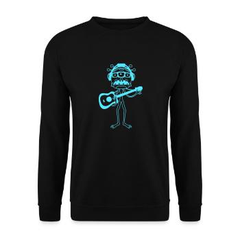 Cool Party Monster Alien Plays Guitar Music - Unisex Sweatshirt - black - Front - Alina (178cm) & Michal (187cm)