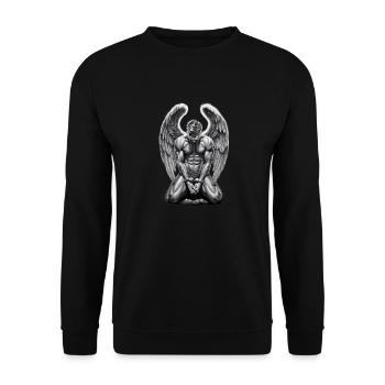 Fallen Angel Gebrochener Engel Engelsflügel - Unisex Pullover - Schwarz - Vorne - Alina (178cm) & Michal (187cm)