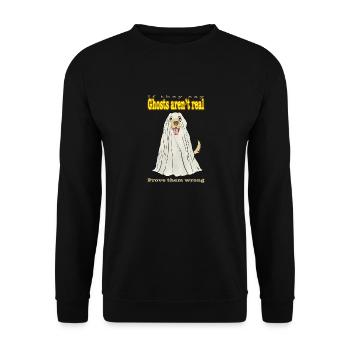 Dog Disguise Ghost Funny Saying - Unisex Sweatshirt - black - Front - Alina (178cm) & Michal (187cm)