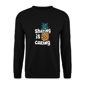 Ananas tropische hawaiianische Frucht - Unisex Pullover - Schwarz - Vorne - Alina (178cm) & Michal (187cm)