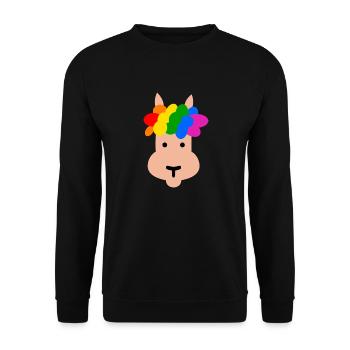 Llama with rainbow hairstyle - Unisex Sweatshirt - black - Front - Alina (178cm) & Michal (187cm)