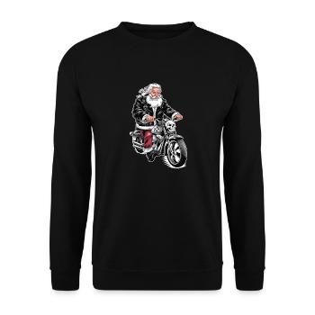 Santa is coming to town - Unisex Sweatshirt - black - Front - Alina (178cm) & Michal (187cm)