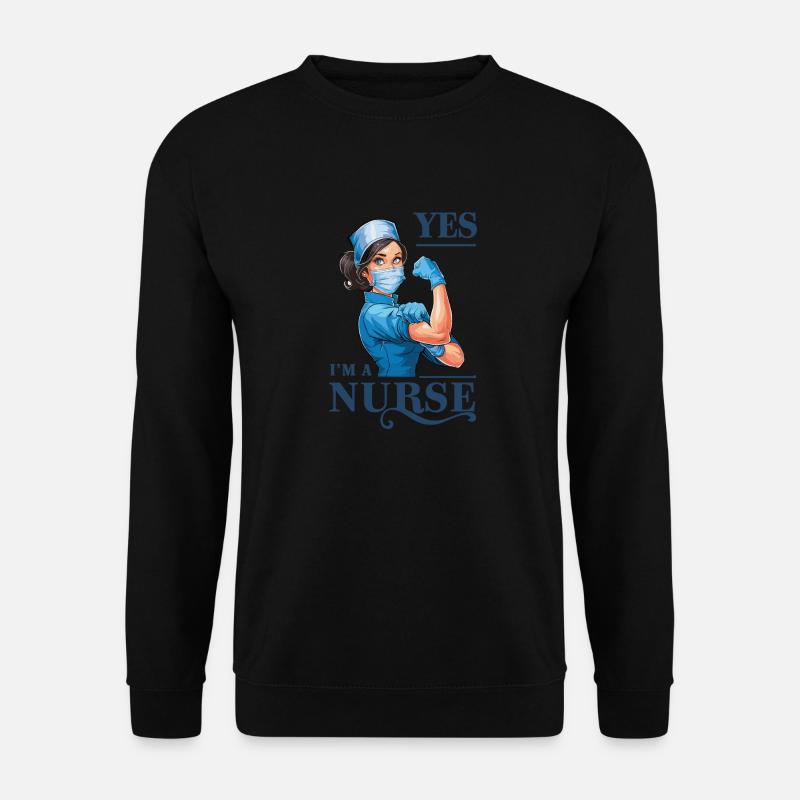 Lustige Krankenschwester mit Humor - Unisex Pullover - Schwarz