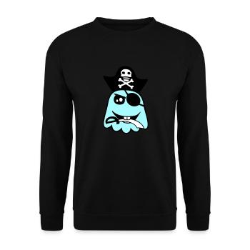 Pirate Ghost Funny Evil Ghost Halloween Fun - Unisex Sweatshirt - black - Front - Alina (178cm) & Michal (187cm)