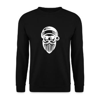 Cooler Weihnachtsmann mit Mütze und Sonnenbrille - Unisex Pullover - Schwarz - Vorne - Alina (178cm) & Michal (187cm)