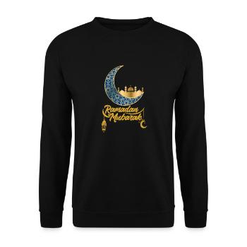 Cadeau du Ramadan Aïd Moubarak Islam Allah Musulman - Sweat-shirt Unisexe - noir - Devant - Alina (178cm) & Michal (187cm)