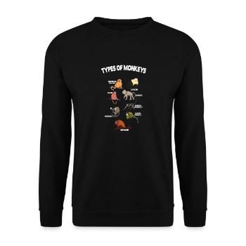 Types of Monkeys Monkeys of the World - Unisex Sweatshirt - black - Front - Alina (178cm) & Michal (187cm)