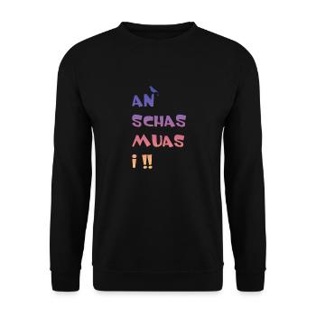 An Schas muas i - Unisex Pullover - Schwarz - Vorne - Alina (178cm) & Michal (187cm)
