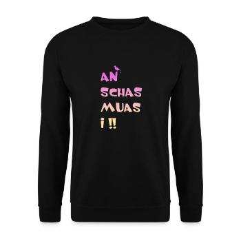 An Schas muas i - Unisex Pullover - Schwarz - Vorne - Alina (178cm) & Michal (187cm)