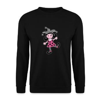 Carnival, Carnival, Harlequin - Unisex Sweatshirt - black - Front - Alina (178cm) & Michal (187cm)