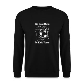 Soccer We Bust Our To Kick Yours - Unisex Sweatshirt - black - Front - Alina (178cm) & Michal (187cm)