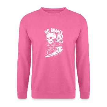 Pas de freins Pas de limites Skull Bike - Sweat-shirt Unisexe - rose - Devant