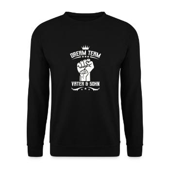 vater und sohn faust team 1 - Unisex Pullover - Schwarz - Vorne - Alina (178cm) & Michal (187cm)