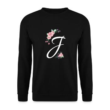 Letter j flowers - Unisex Sweatshirt - black - Front - Alina (178cm) & Michal (187cm)