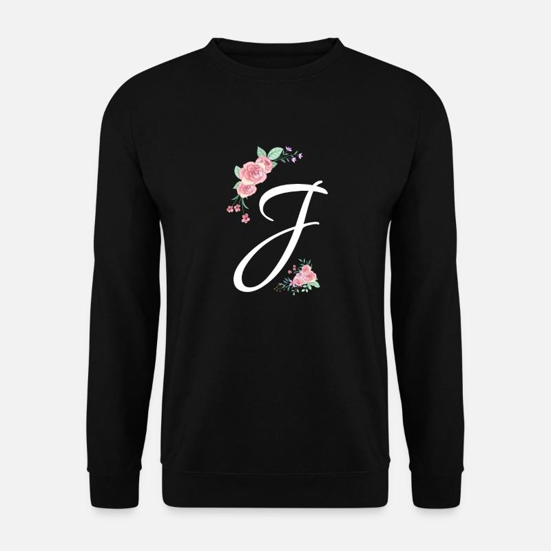 Buchstabe j Blumen - Unisex Pullover - Schwarz