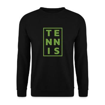 Tennis Spruch Tennisspieler Teenager Hobby Sport - Unisex Pullover - Schwarz - Vorne - Alina (178cm) & Michal (187cm)