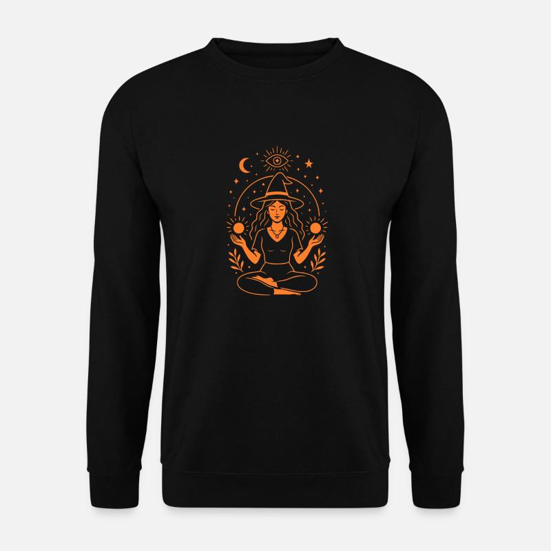 Heks i Meditasjon Magi og Energi Orange - Genser unisex - svart