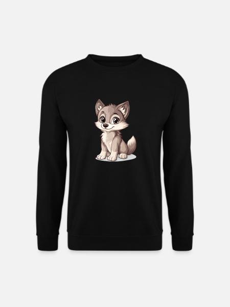 little cute wolf - Unisex Sweatshirt - black