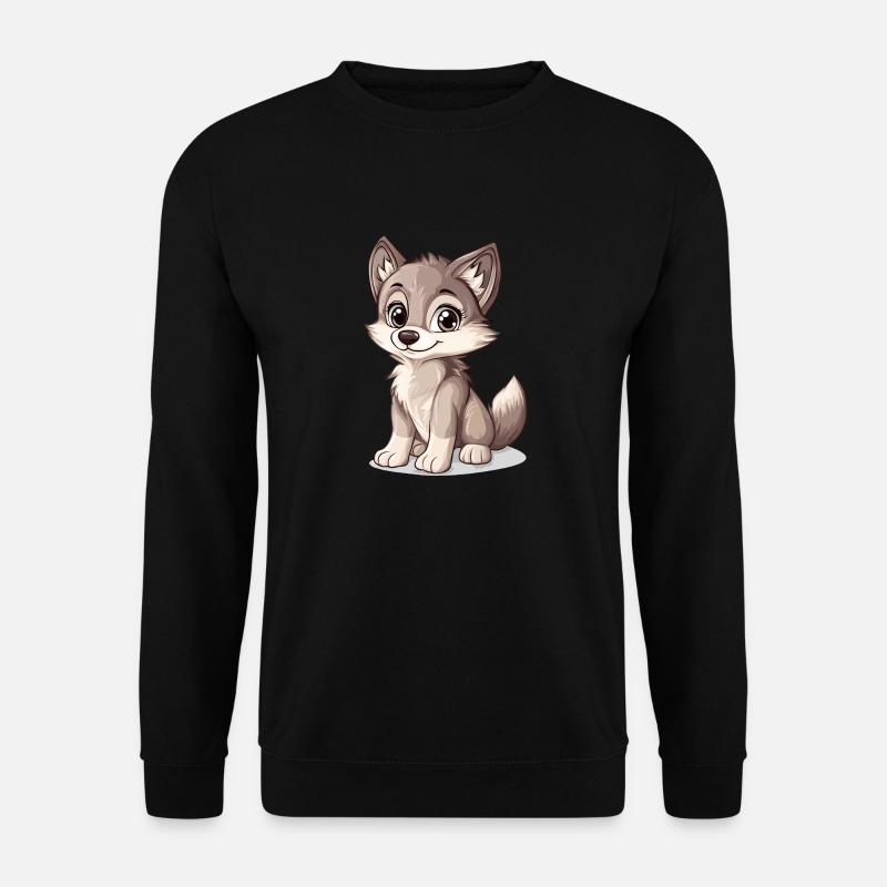 petit loup mignon - Sweat-shirt Unisexe - noir