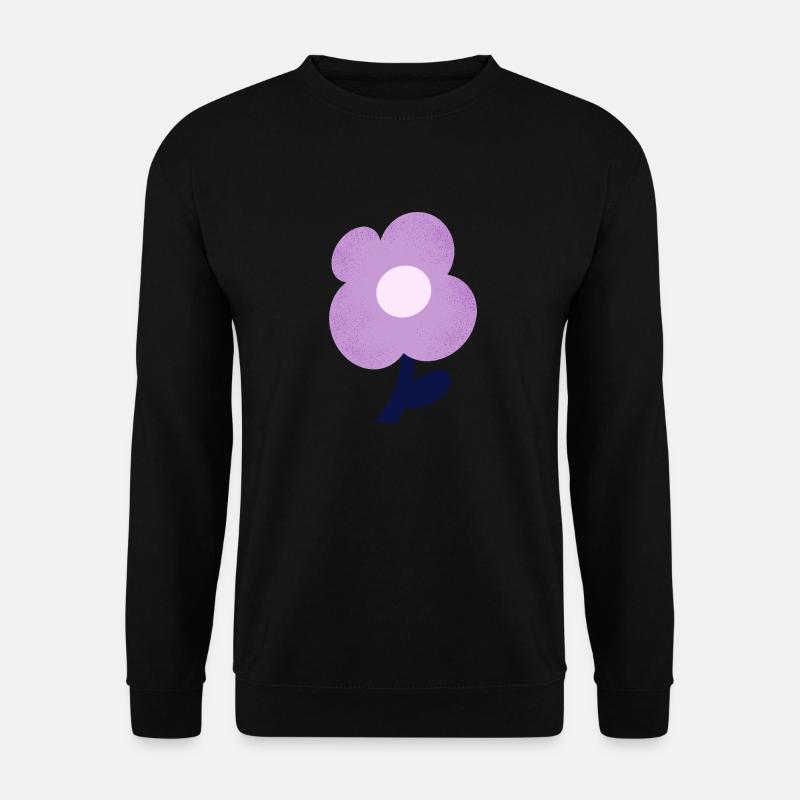 Lila Blume - Unisex Pullover - Schwarz