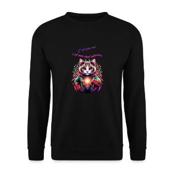 C’ est pas moi c est mon chat interieur - Sweat-shirt Unisexe - noir - Devant - Alina (178cm) & Michal (187cm)