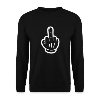 Doigt d’honneur main comique - Sweat-shirt Unisexe - noir - Devant - Alina (178cm) & Michal (187cm)