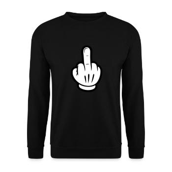 Doigt d’honneur main comique - Sweat-shirt Unisexe - noir - Devant - Alina (178cm) & Michal (187cm)