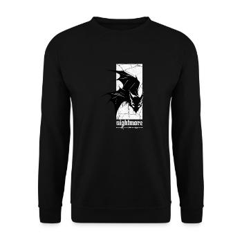 Nightmare Bat Gothic Horror Dark Fantasy - Unisex Pullover - Schwarz - Vorne - Alina (178cm) & Michal (187cm)
