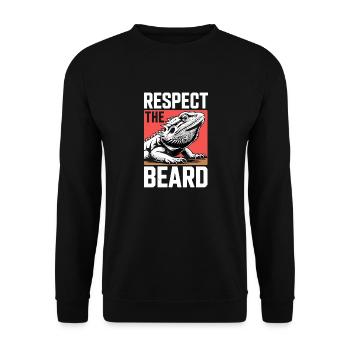Respect the Beard! Bearded Dragon Reptile Terraristics - Unisex Sweatshirt - black - Front - Alina (178cm) & Michal (187cm)